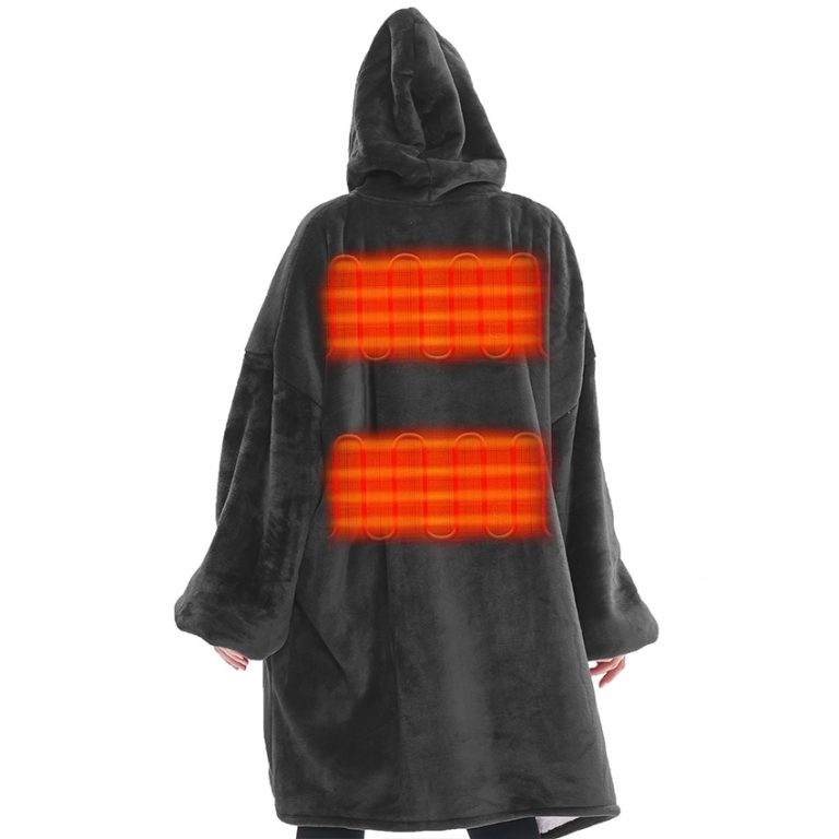 hoodie blanket heated-wearable heated blanket-electric heated wearable hoodie blanket
