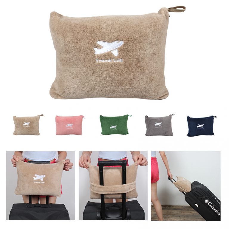 airline blanket-Embroidery custom logo- flannel fleece travel blanket